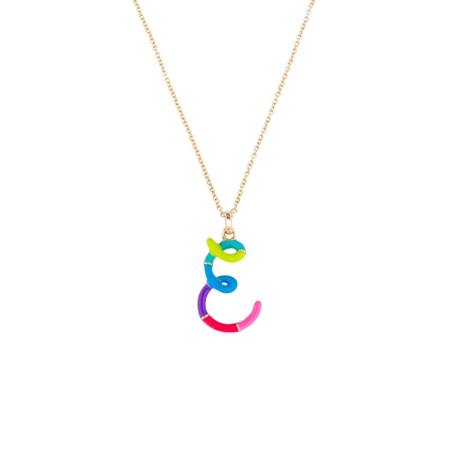 Jewelry Bea Bongiasca | Letter E Charm Necklace Multi