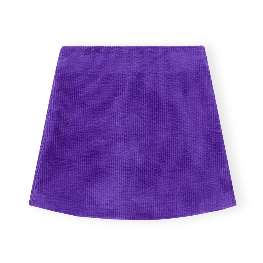 Clothing Ganni | Corduroy Mini Skirt Purple