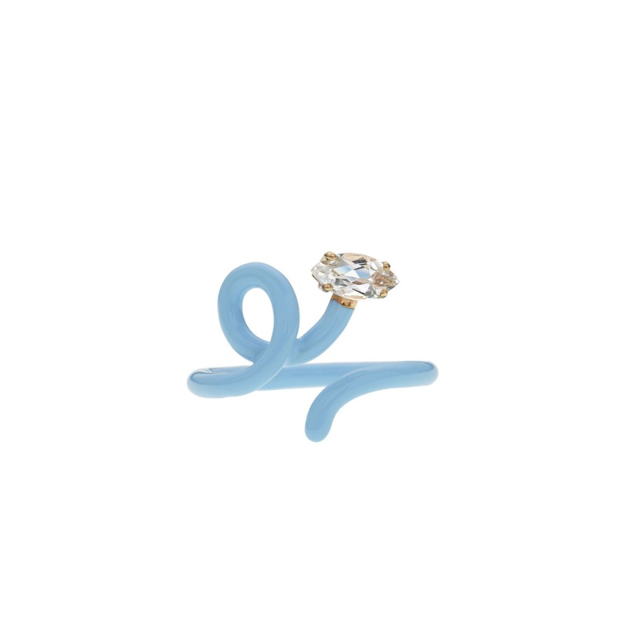 Jewelry Bea Bongiasca | Baby Vine Crystal Rock Tendril Ring Baby Blue