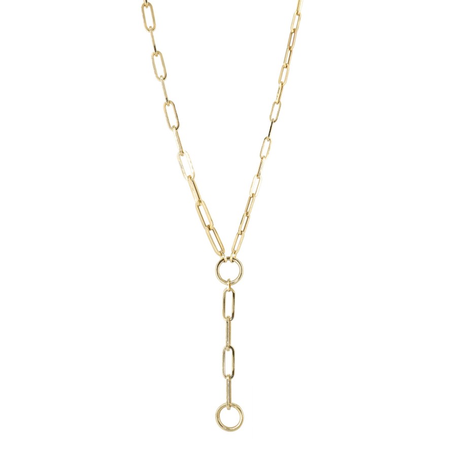 Jewelry Kastel Designs | Thilea Link Lariat Necklace 14K Yellow Gold