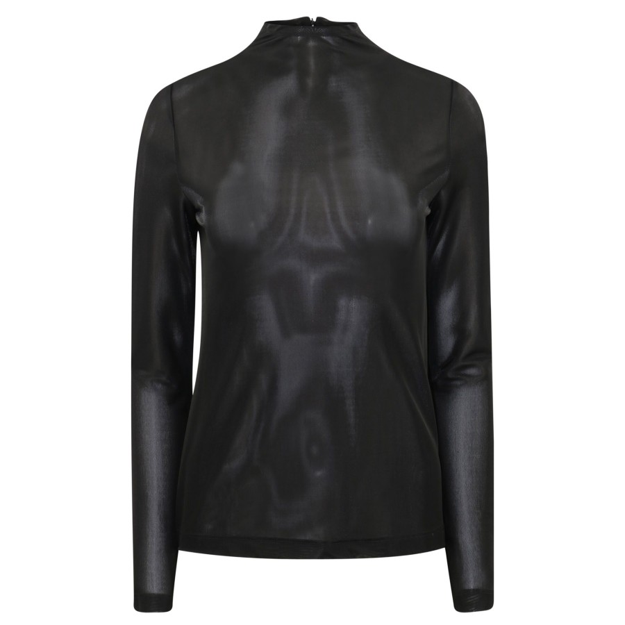 Clothing KZ_K Studio | Foster Mesh Long Sleeve Top Noir