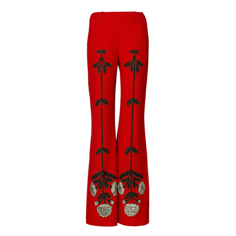 Clothing Alix of Bohemia | Charlie Red Bloom Pant Red Poppy