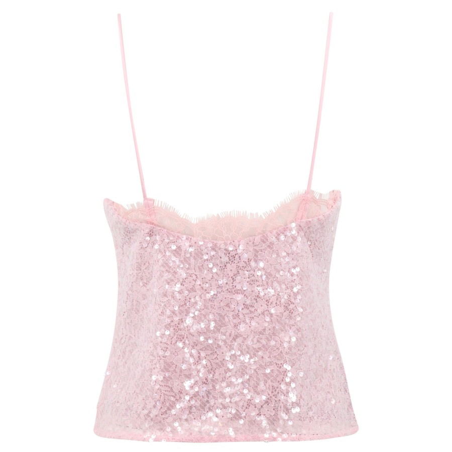 Clothing Staud | Kezia Sequin Cami Top With Lace Cherry Blossom