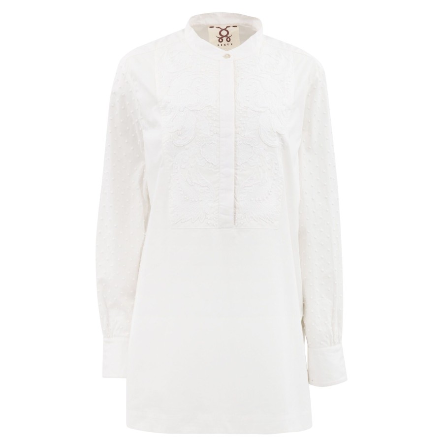 Clothing Figue | Antonella Tux Tunic White