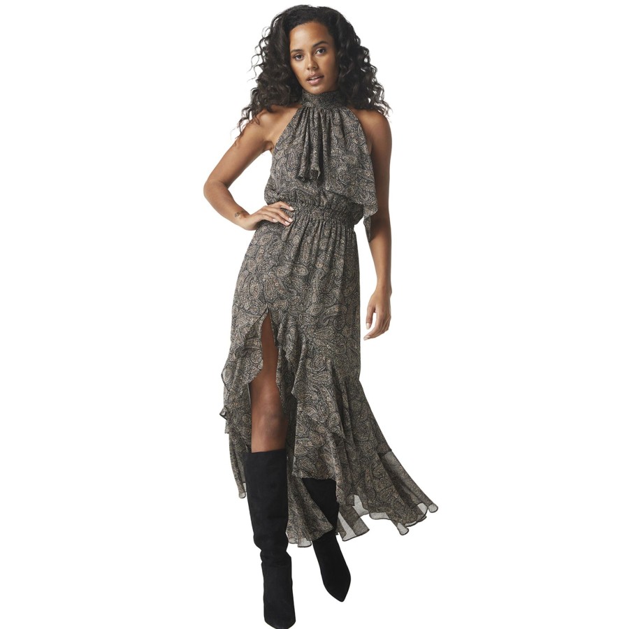 Clothing Misa | Aneva Dress Paisley Shimmer