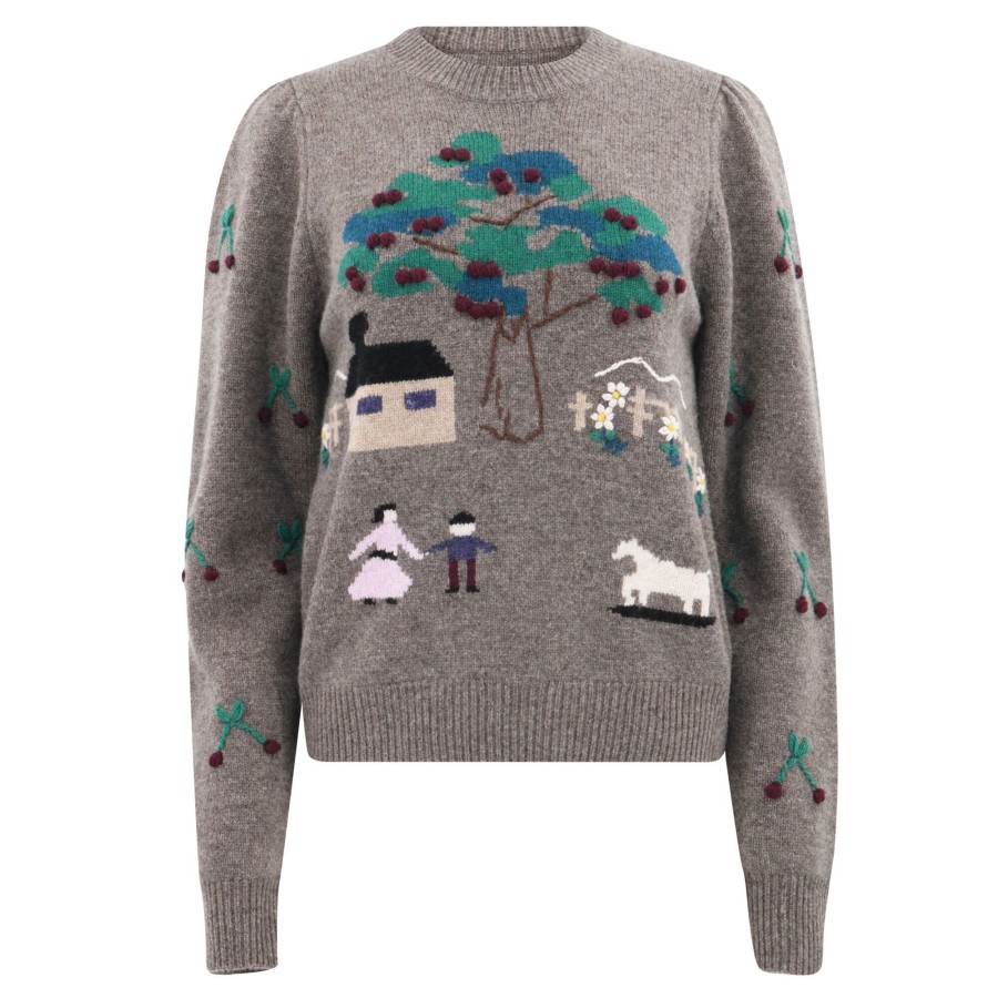 Clothing Sea | Chelsea Cherry Tree Sweater Black