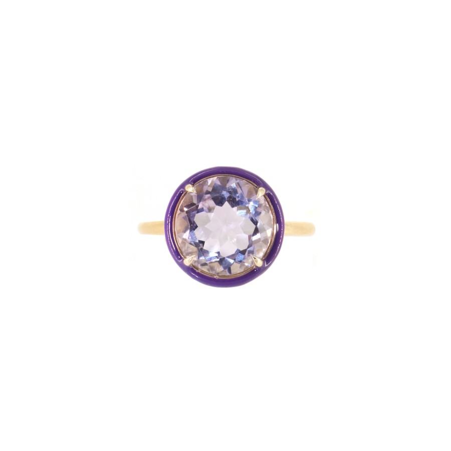 Jewelry Alison Lou | Round Cocktail Ring Amethyst