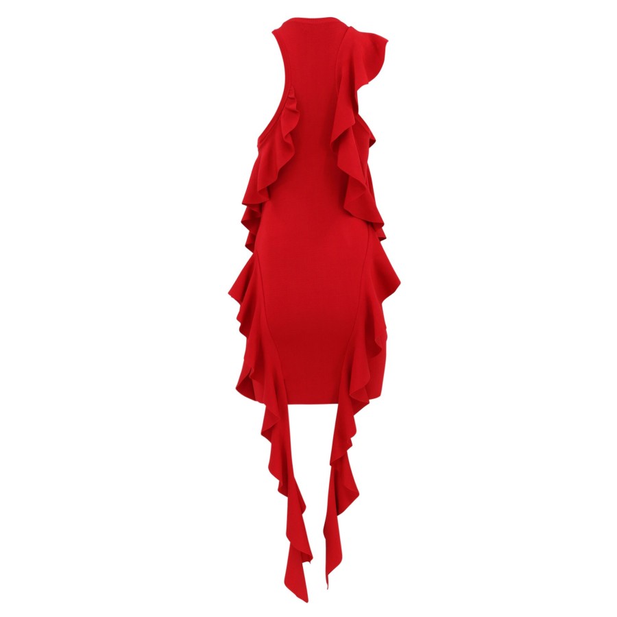 Clothing Simkhai | Wilda Cascade Ruffle Dress Carmine