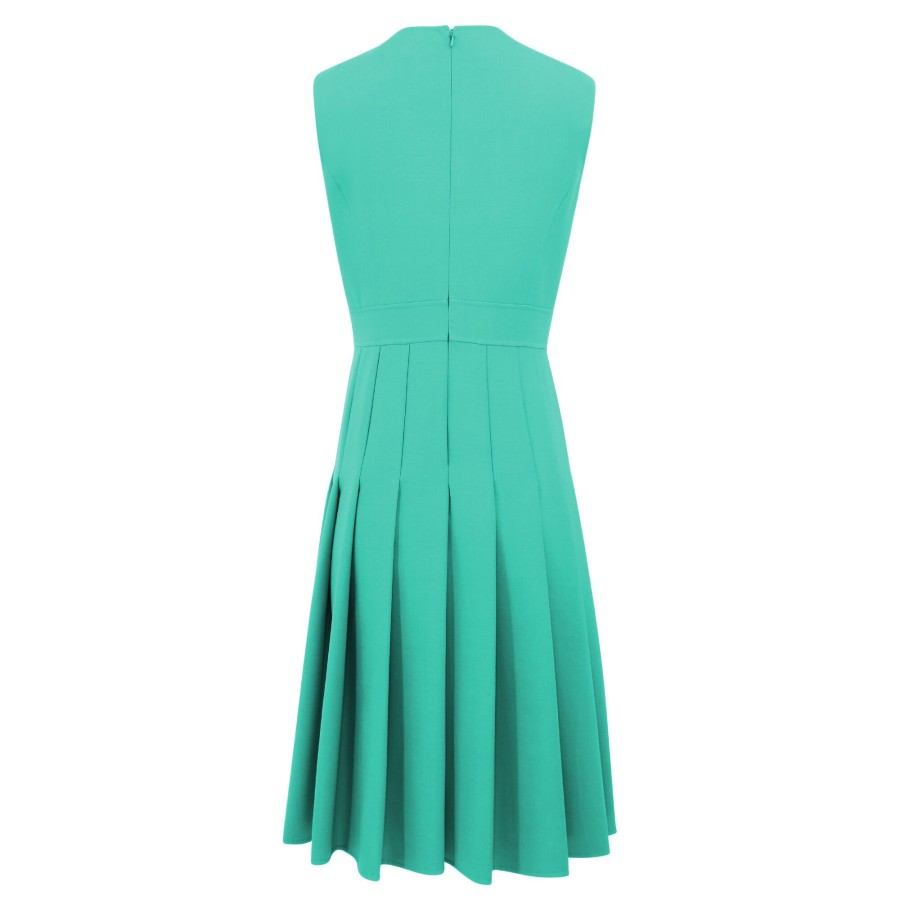 Clothing Oscar de la Renta | Sleeveless Belted Dress Jade