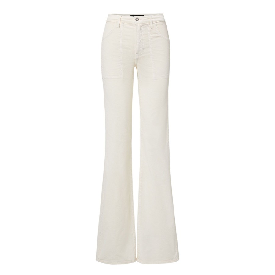Clothing Veronica Beard | Crosbie Corduroy Wide-Leg Pant Ecru