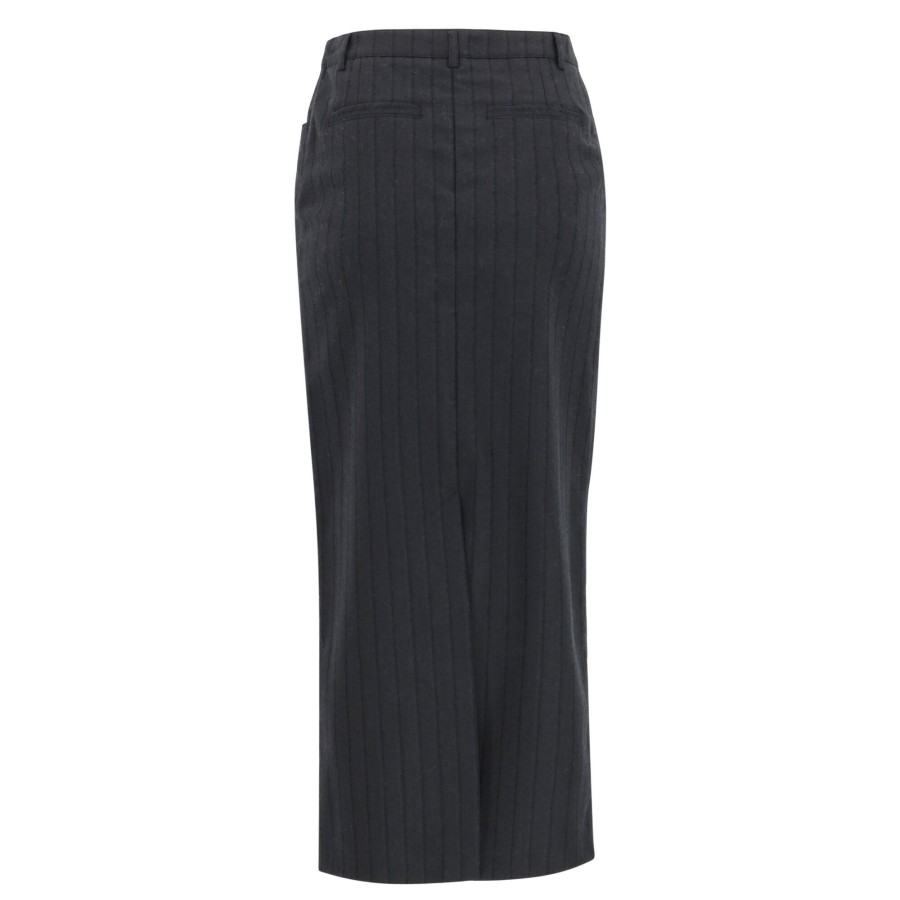 Clothing Loulou Studio | Vato Long Skirt Black Stripe