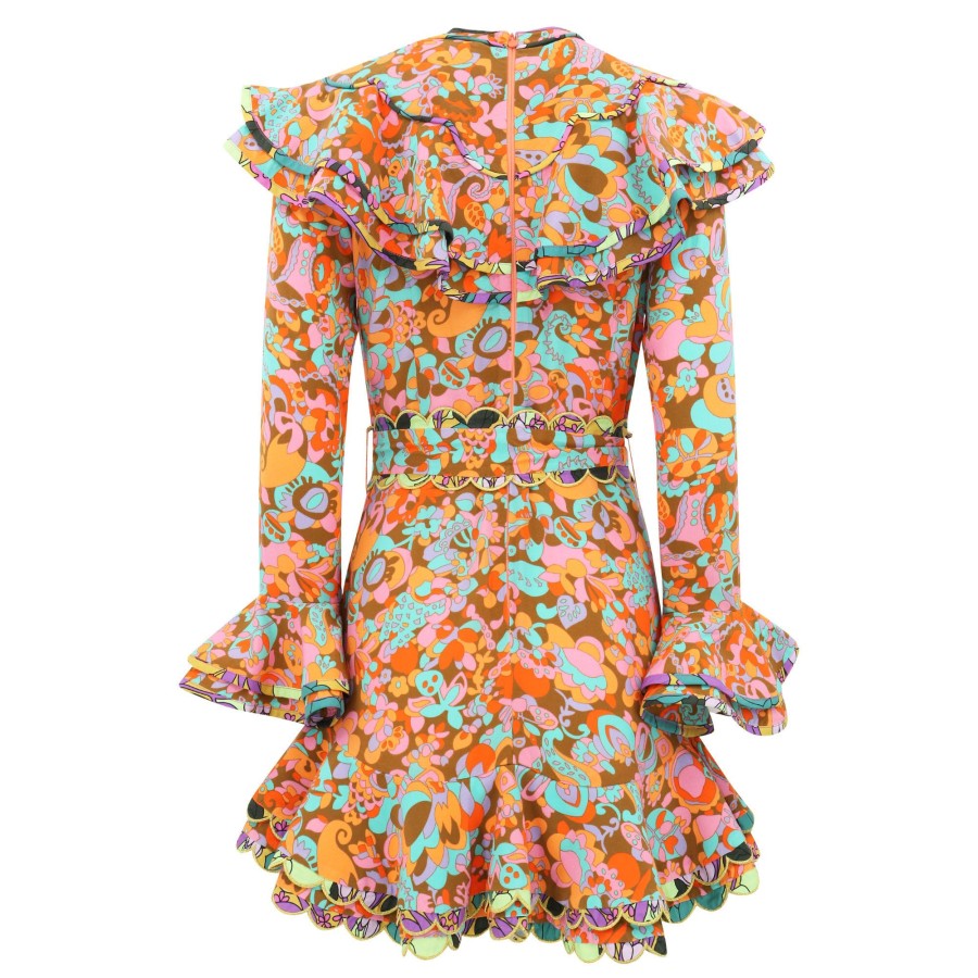 Clothing Celia B | Manatier Dress Orange Multi
