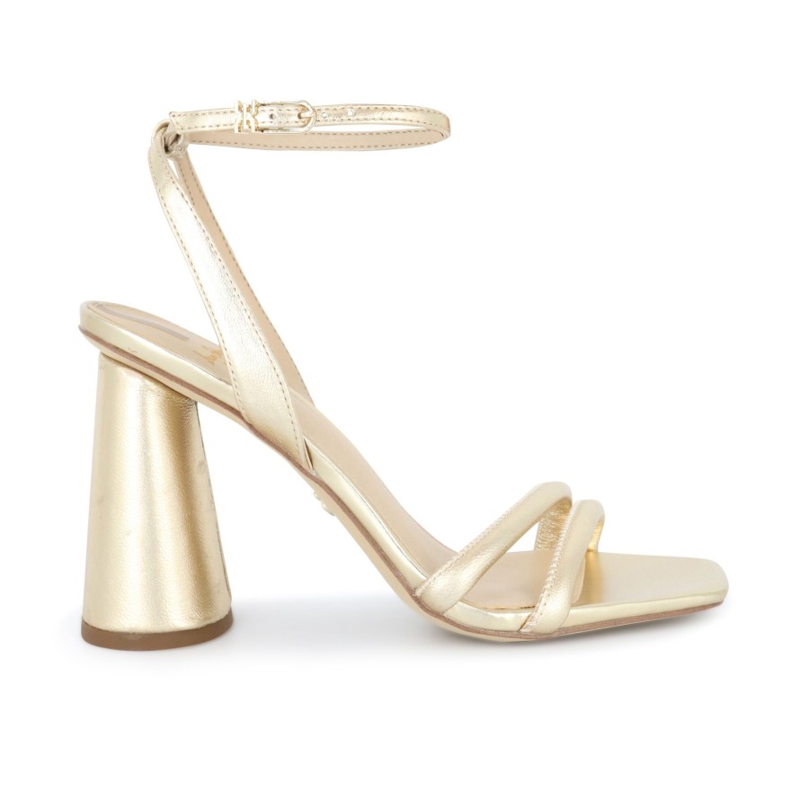 Shoes Sam Edelman | Kia Block Heel Sandal Gold Leaf Leather