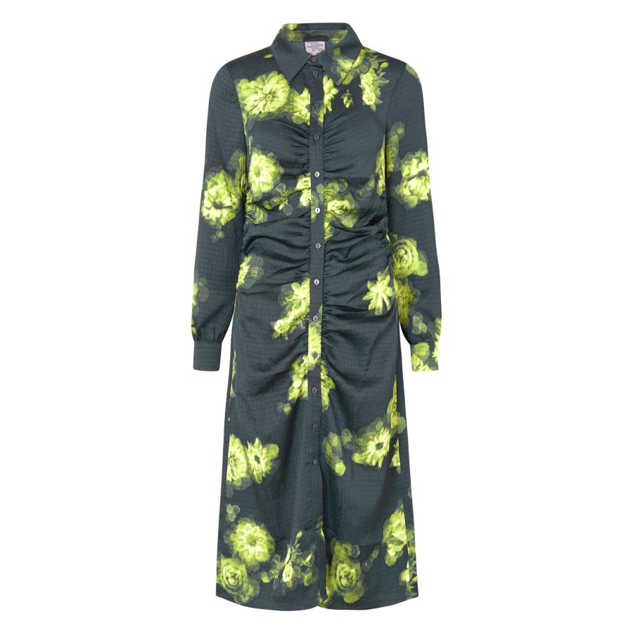 Clothing Baum Und Pferdgarten | Abira Fitted Midi Dress Black/Green