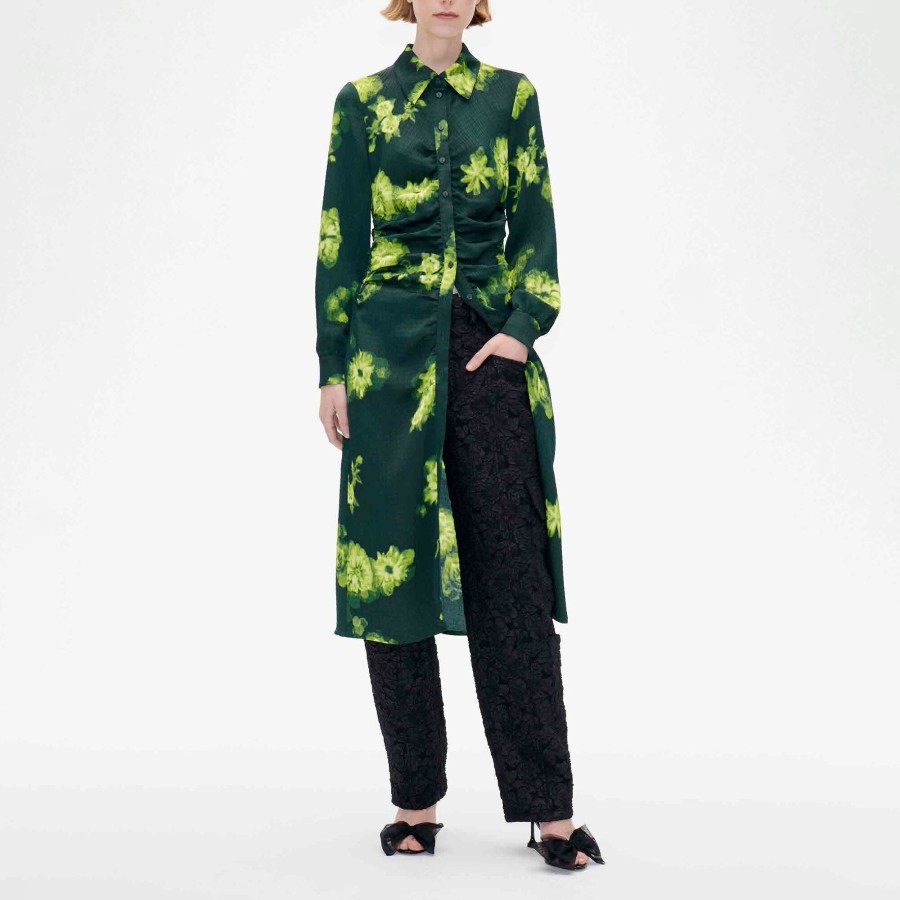 Clothing Baum Und Pferdgarten | Abira Fitted Midi Dress Black/Green