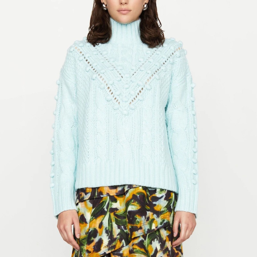Clothing Marie Oliver | Eris Cable Knit Bauble Sweater Pink