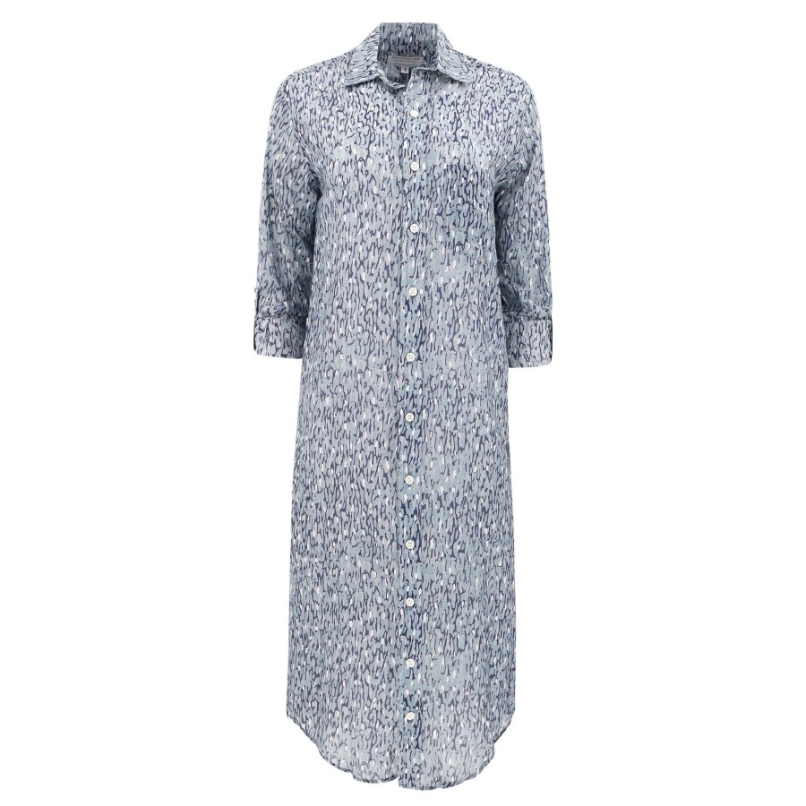 Clothing Emily Phillips | The Girlfriend Midi Dress Blue Multi