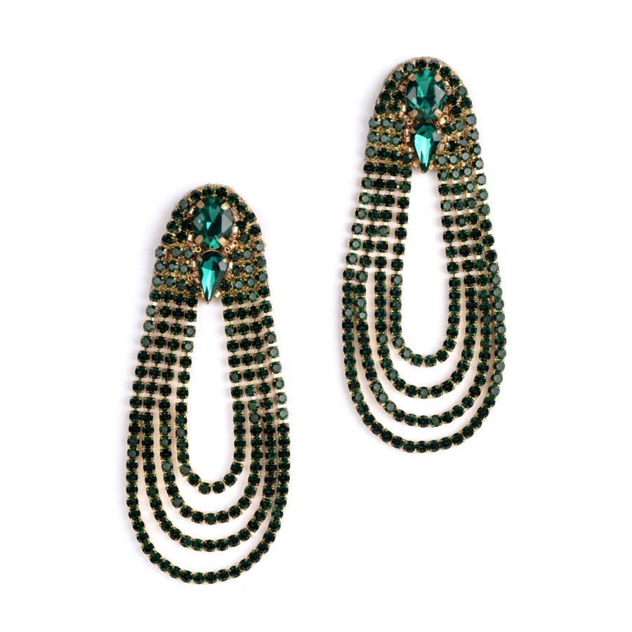 Jewelry Deepa Gurnani | Eliana Earring Emerald