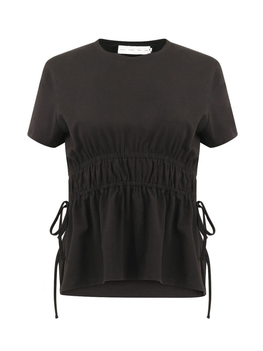 Clothing Proenza Schouler White Label | Ruched Side Tie T-Shirt Cherry