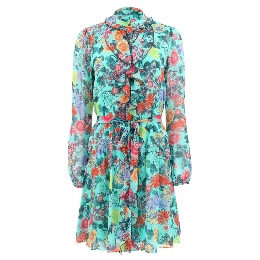 Clothing Saloni | Tilly Ruffled Dress Momoka Magenta