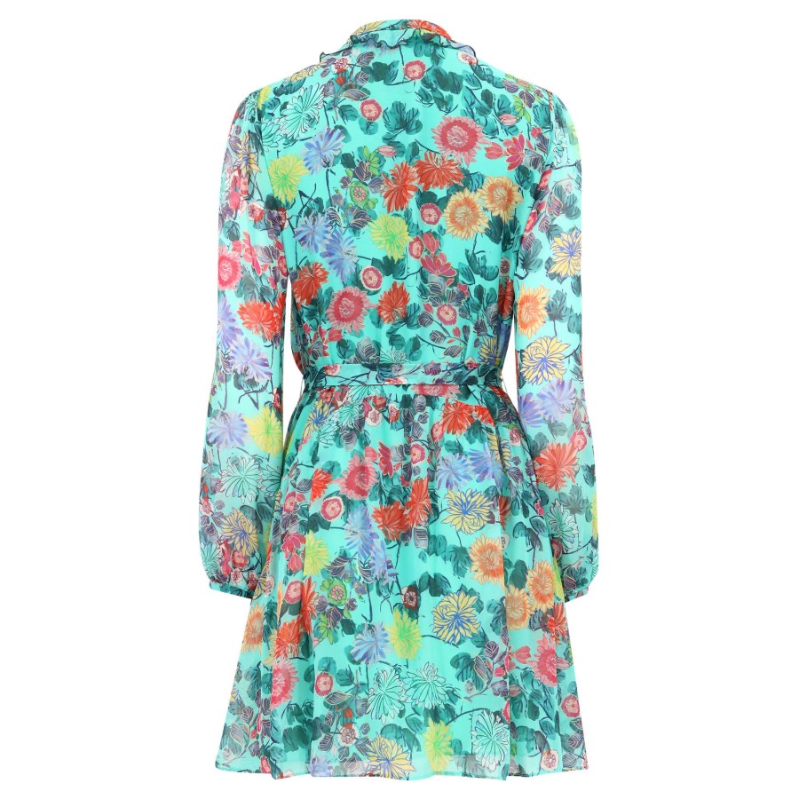 Clothing Saloni | Tilly Ruffled Dress Momoka Magenta