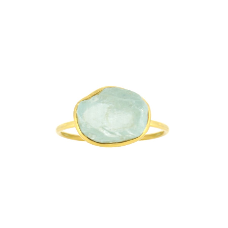 Jewelry Pippa Small | 18Kt Gold Uncut Metamorphic Ring Aquamarine