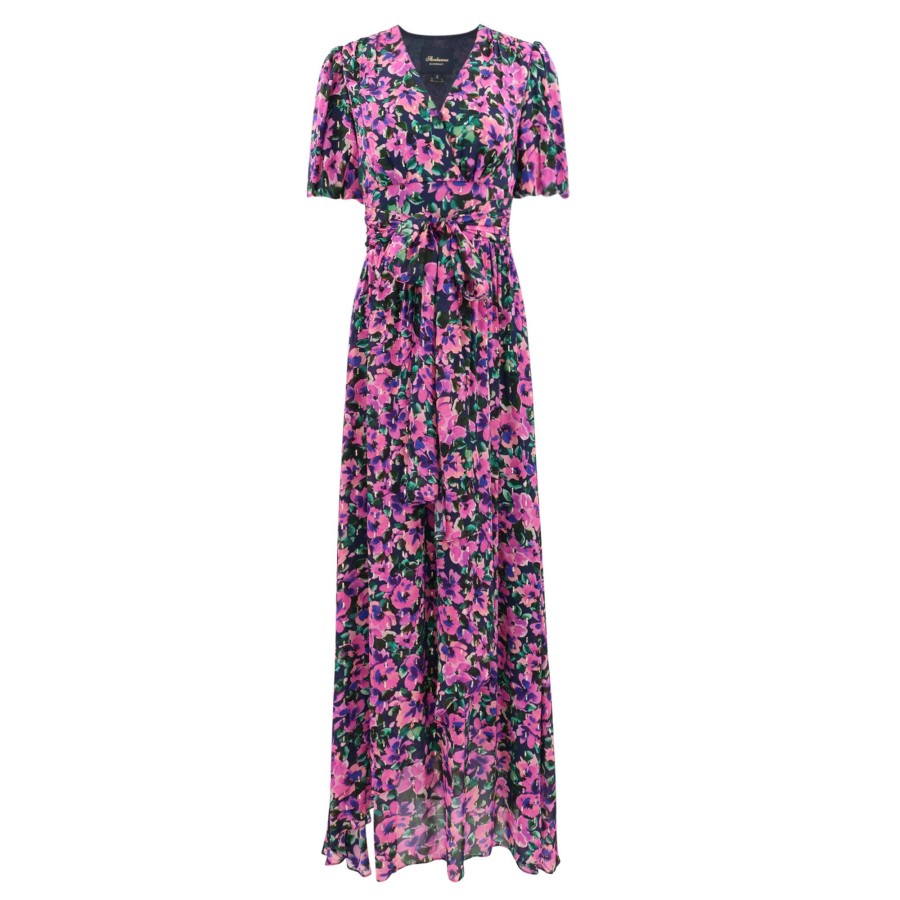 Clothing Shoshanna | Estelle Dress Navy Fucshia Print