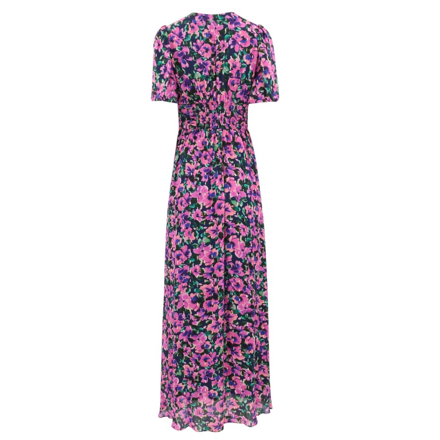 Clothing Shoshanna | Estelle Dress Navy Fucshia Print