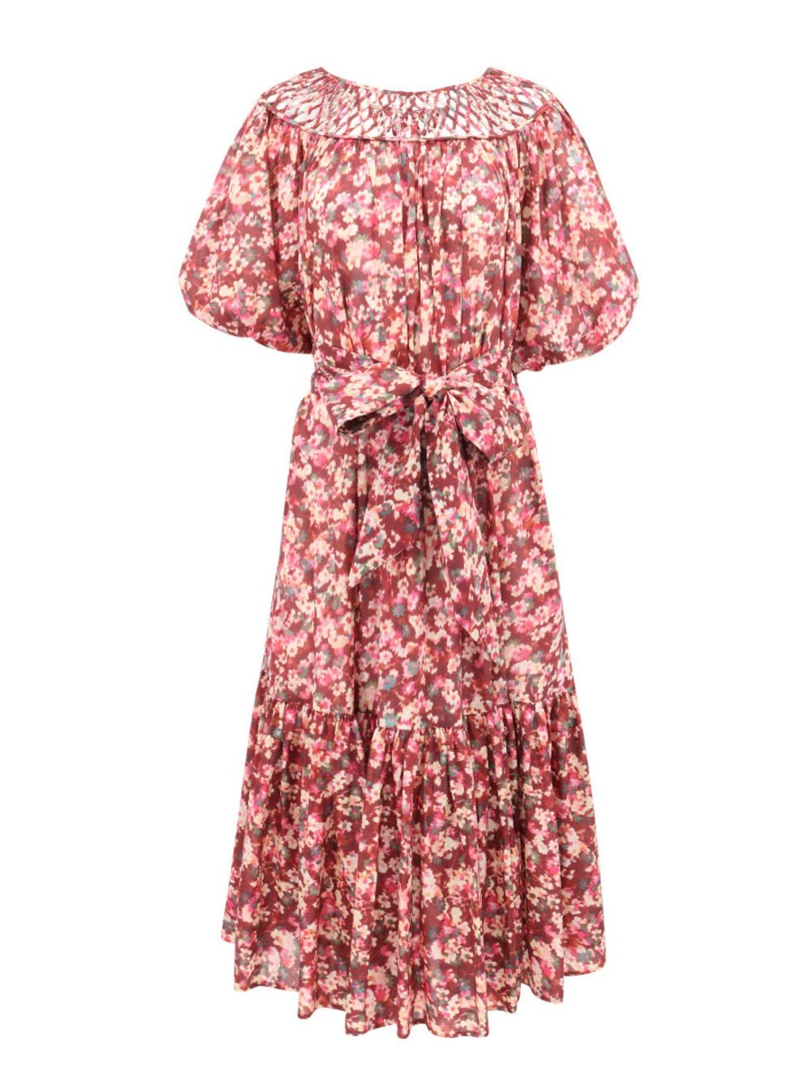 Clothing Merlette | Anderson Print Woven Dress Terracot