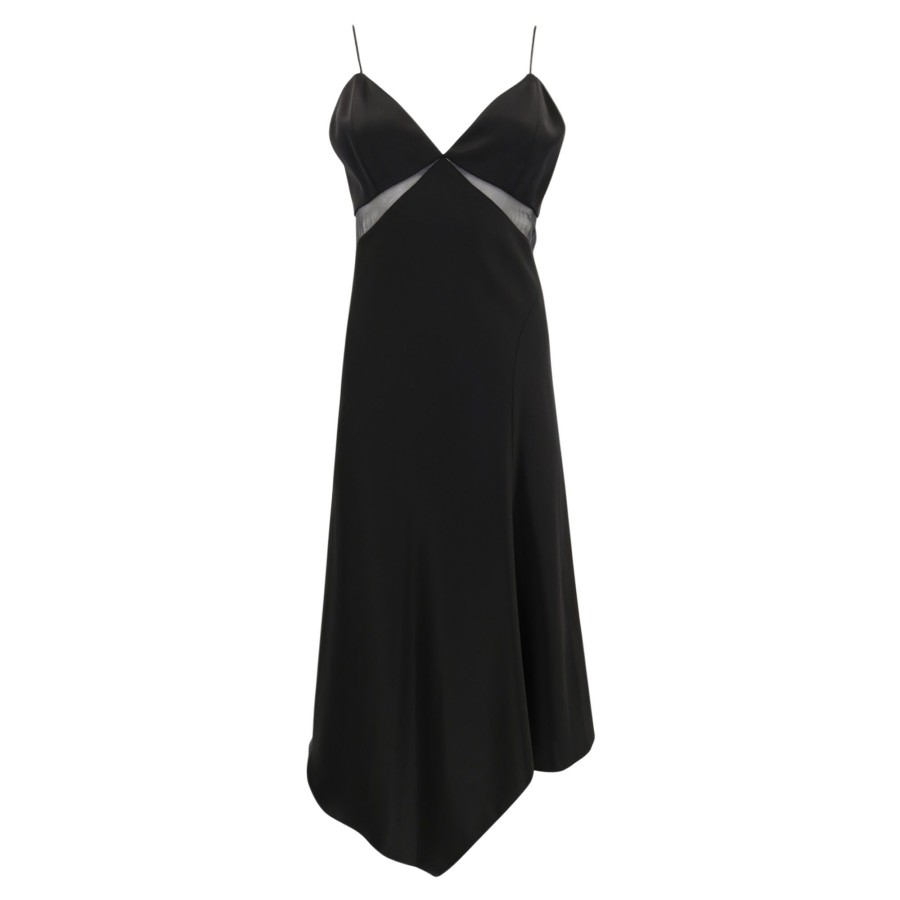 Clothing Alice + Olivia | Moriah Sheer Waist Midi Dress Black