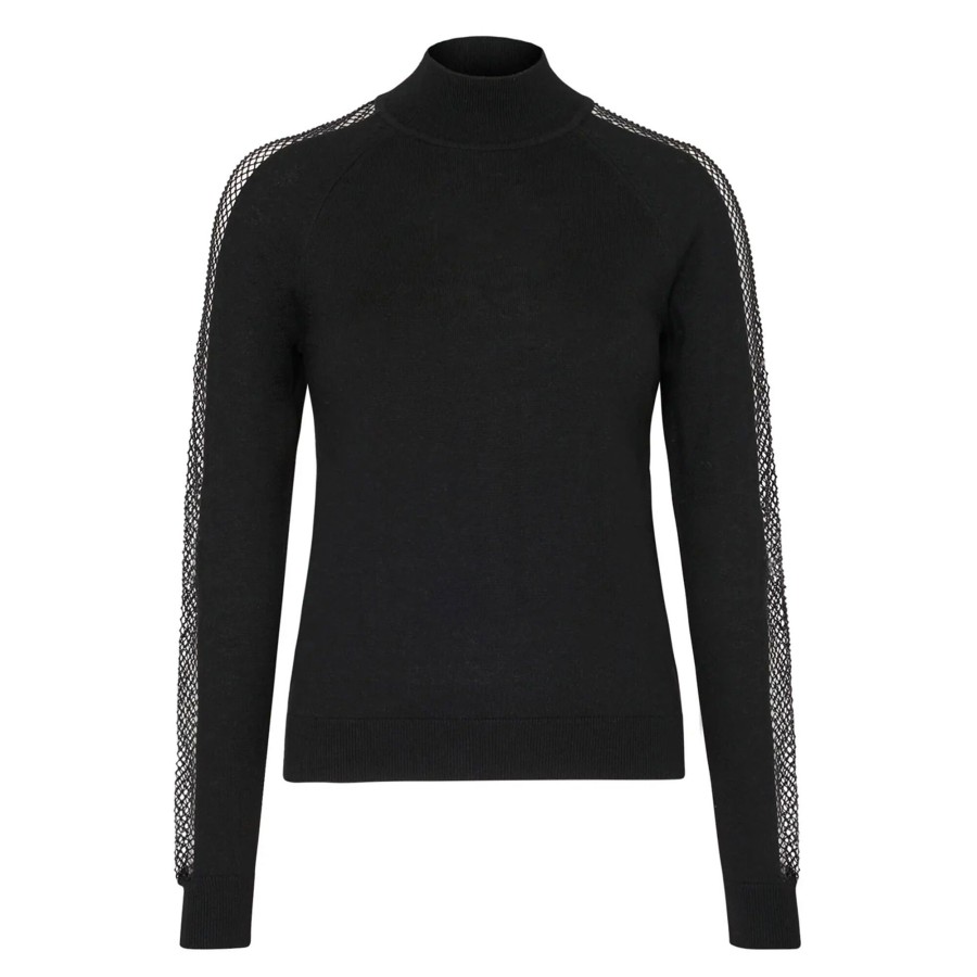 Clothing Milly | Crystal Racer Turtleneck Black