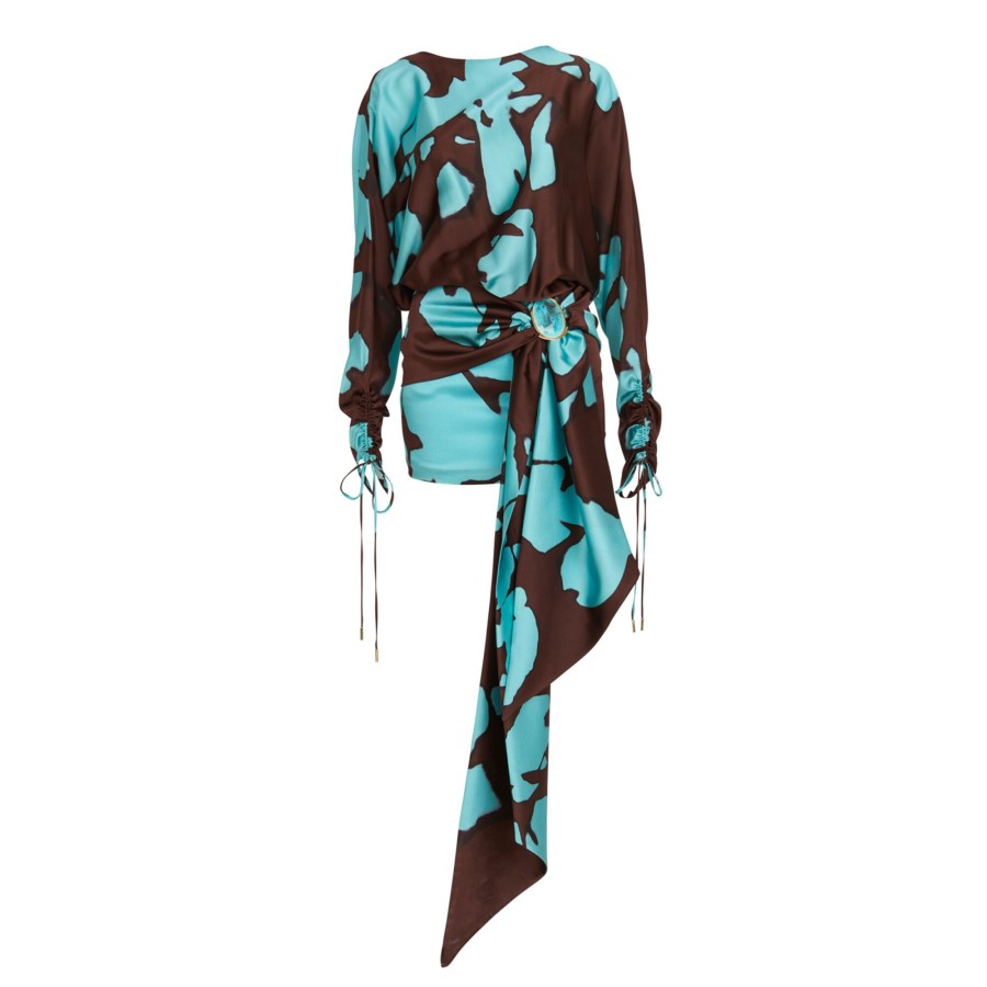 Clothing Silvia Tcherassi | Mallorca Dress Celeste Cacao