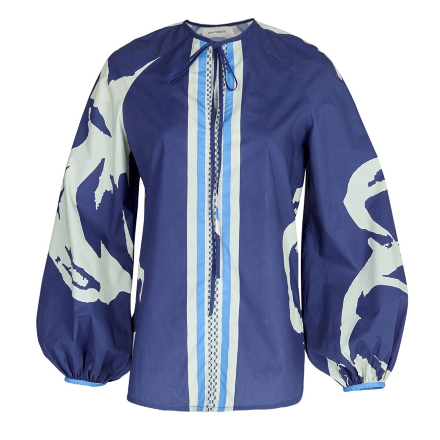 Clothing Silvia Tcherassi | Molveno Blouse Navy Stripes