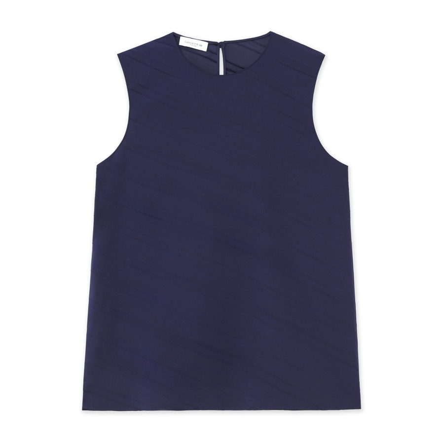 Clothing Lafayette 148 New York | Sleeveless Jewel Neck Blouse Midnight