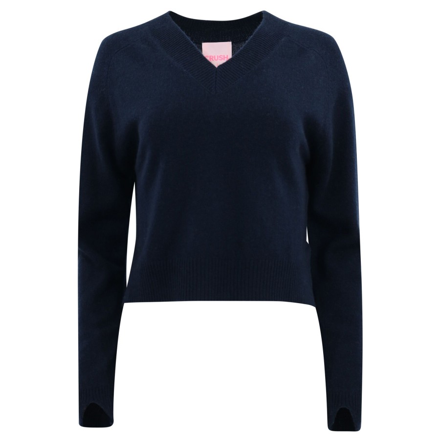 Clothing Crush Cashmere | Cocolina V-Neck Sweater Navy