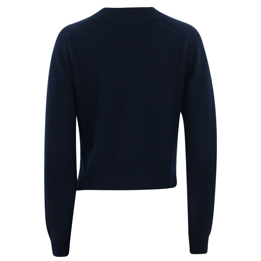 Clothing Crush Cashmere | Cocolina V-Neck Sweater Navy