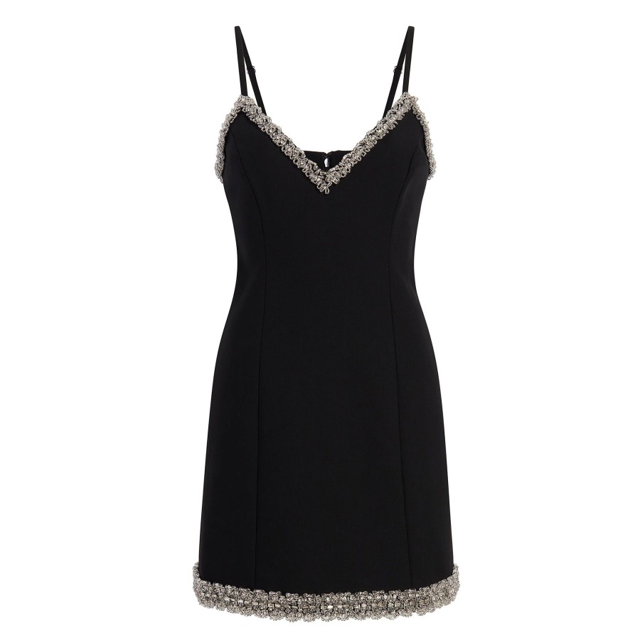 Clothing Cinq à Sept | Brea Chunky Bead Embroidered Mini Dress Black