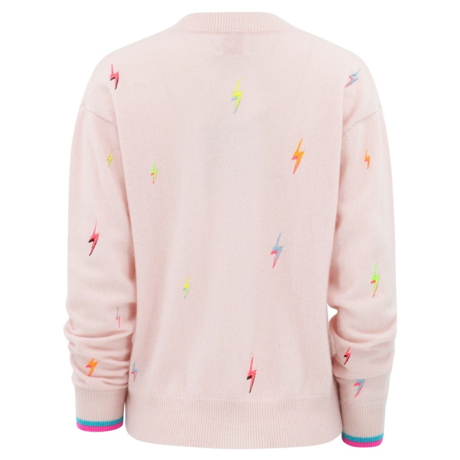 Clothing Brodie | Lightning Bolt V-Neck Sweater Cherry