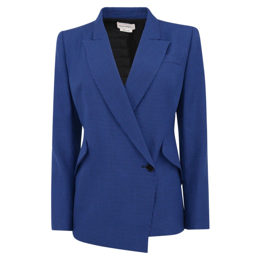 Clothing Alexander McQueen | Drop Hem One Button Jacket Ultramar