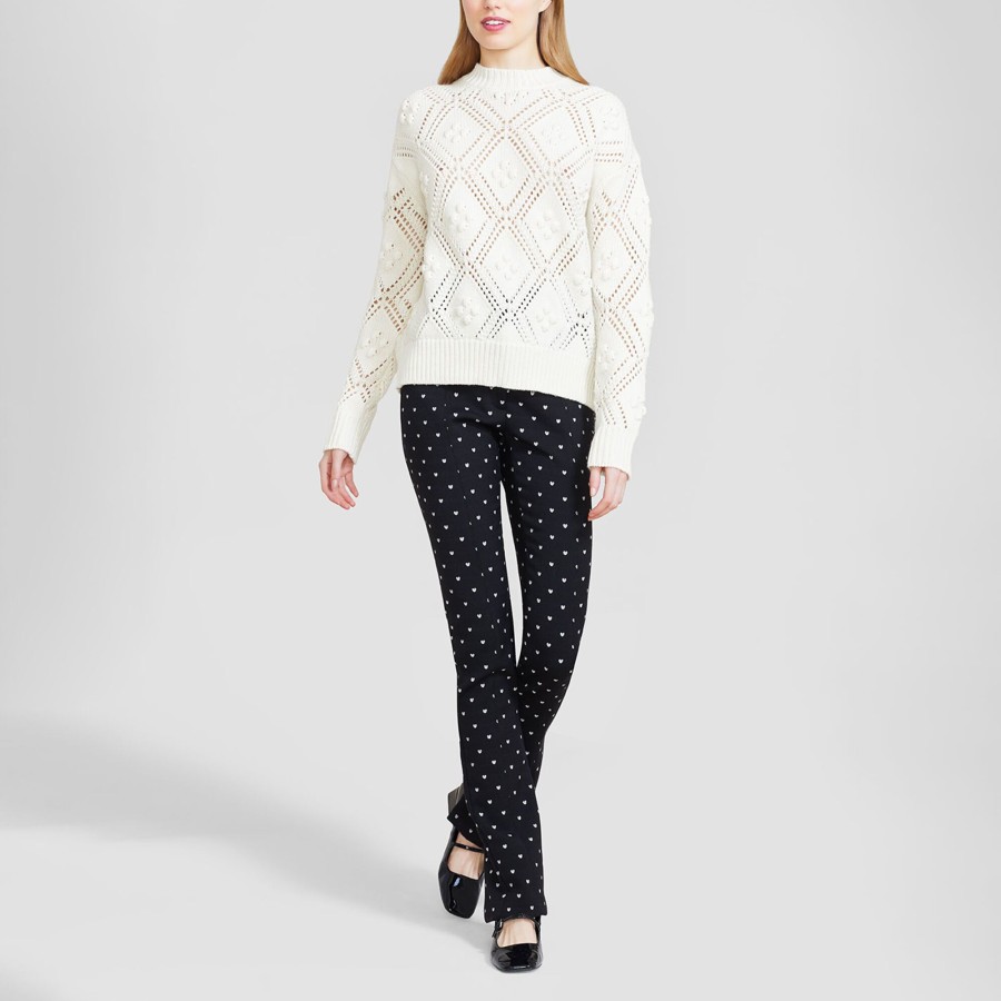 Clothing Lela Rose | Dotted Knit Pullover Ivory