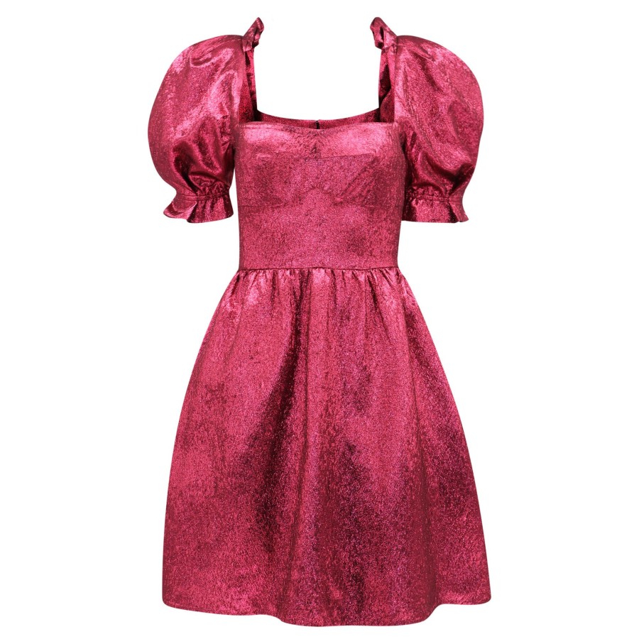 Clothing Saloni | Rachel D Mini Dress Metallic Pink