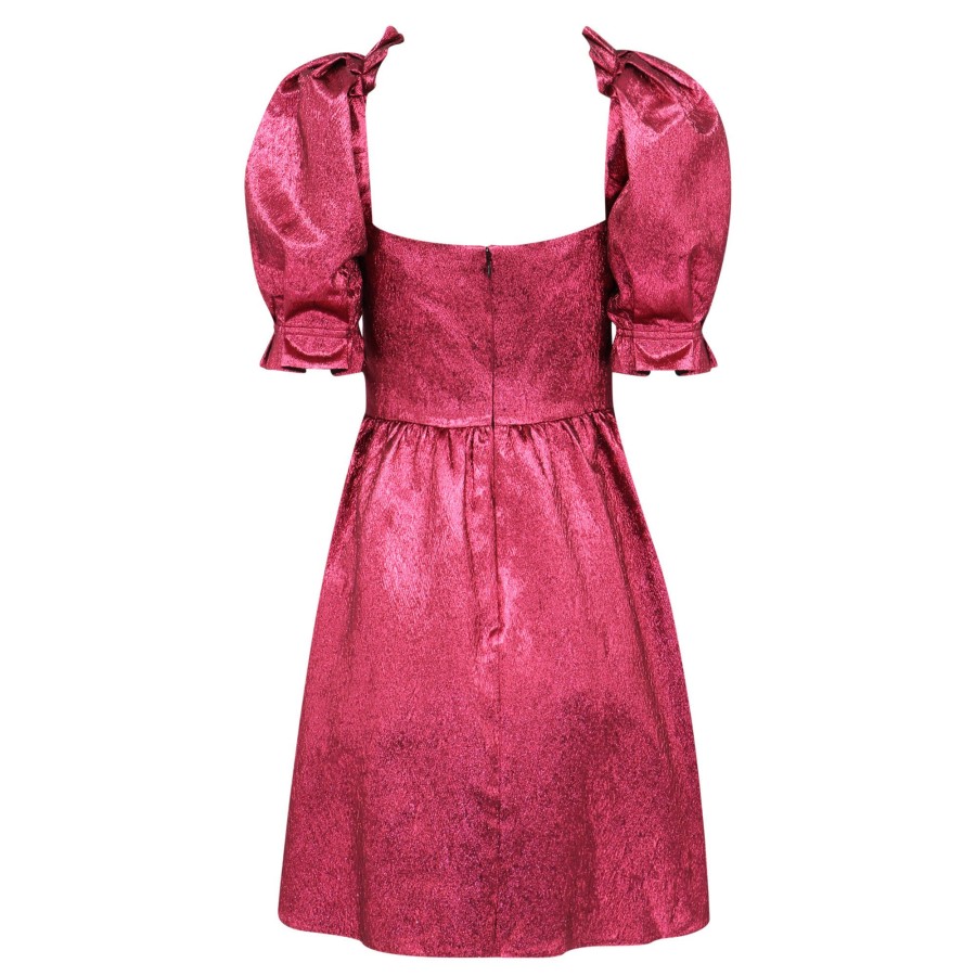 Clothing Saloni | Rachel D Mini Dress Metallic Pink