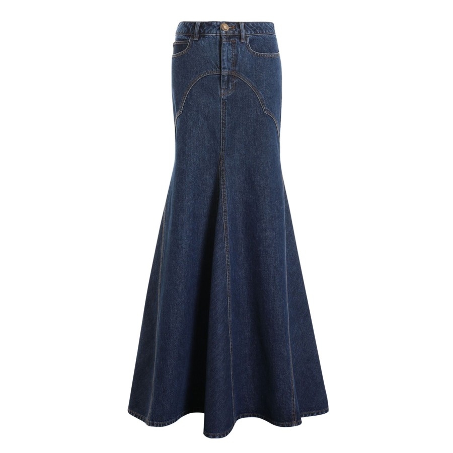 Clothing Zimmermann | Luminosity Denim Maxi Skirt Sapphire