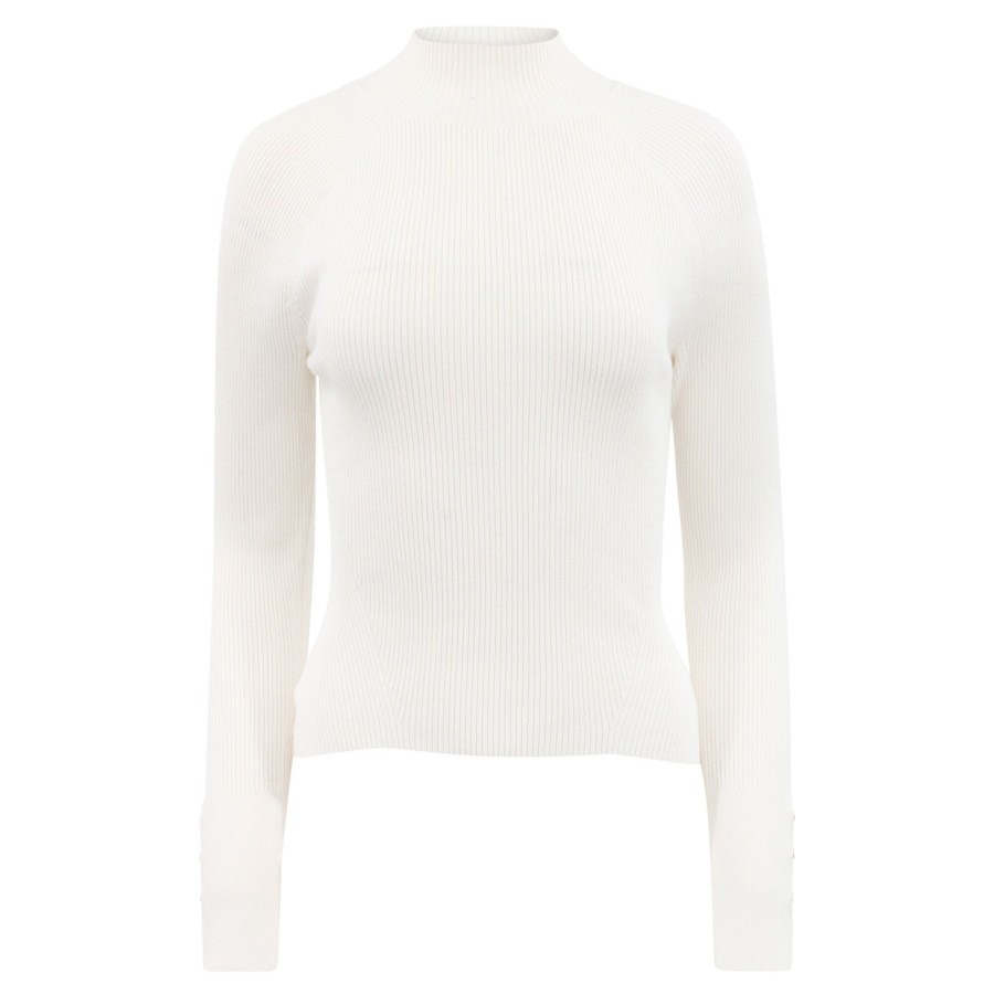 Clothing Derek Lam 10 Crosby | Kassandra Ribbed Mock Neck Sweater Ivory