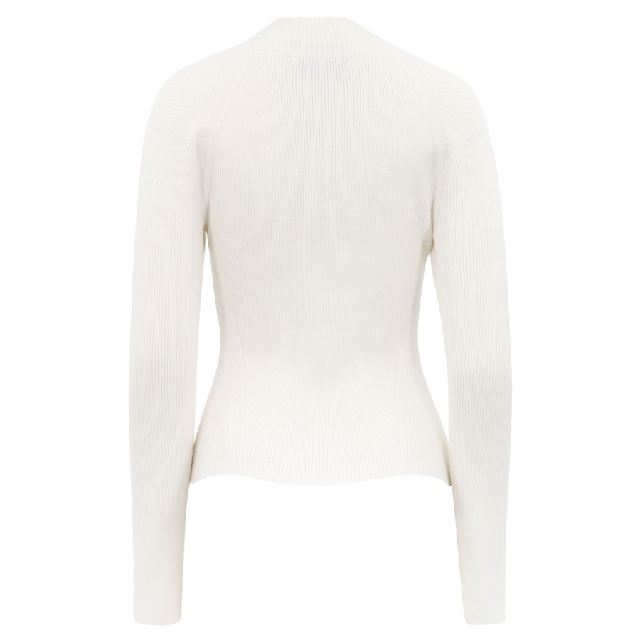 Clothing Derek Lam 10 Crosby | Kassandra Ribbed Mock Neck Sweater Ivory