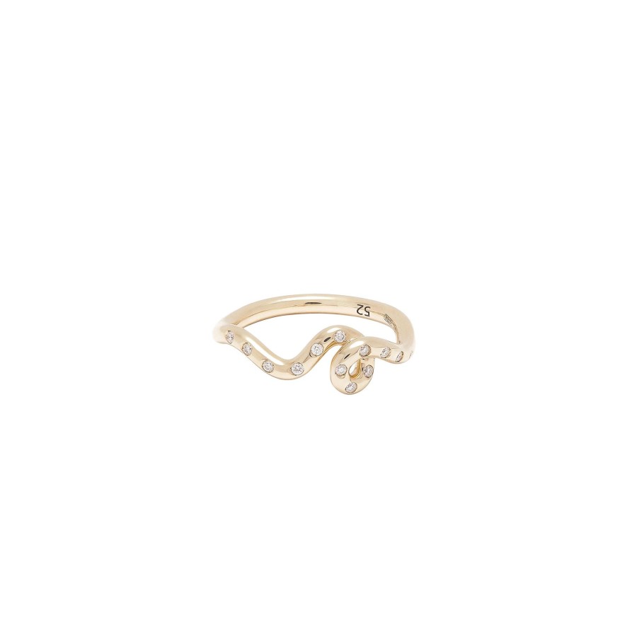 Jewelry Bea Bongiasca | Mini Loop Polka Dot Diamond Ring Royale Gold