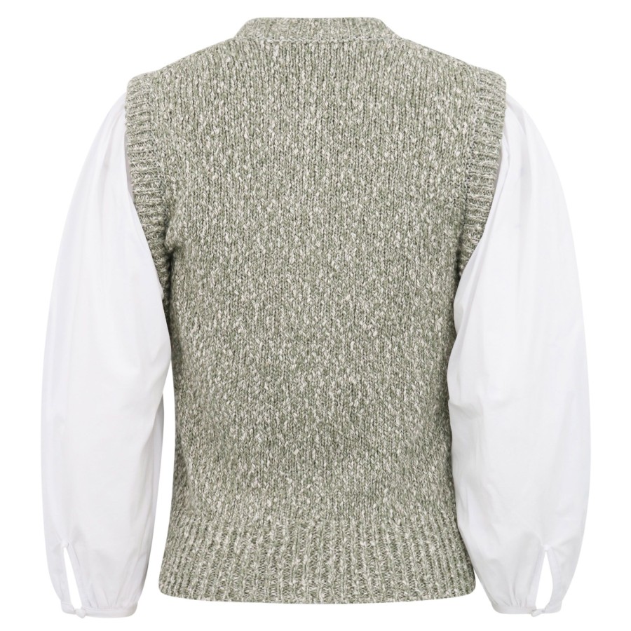 Clothing Veronica Beard | Shawnet Mixed Media Pullover Army