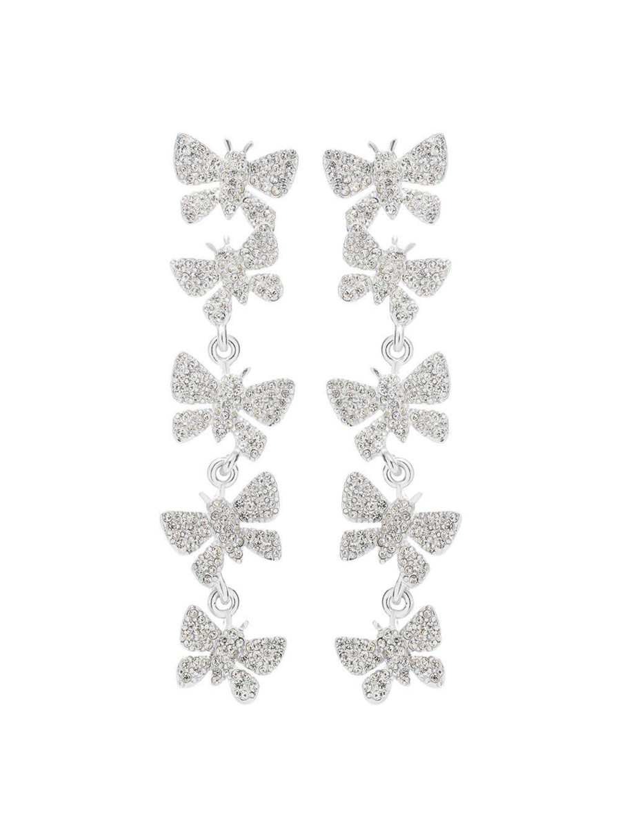 Jewelry Oscar de la Renta | Butterfly Chandelier Earrings Silver