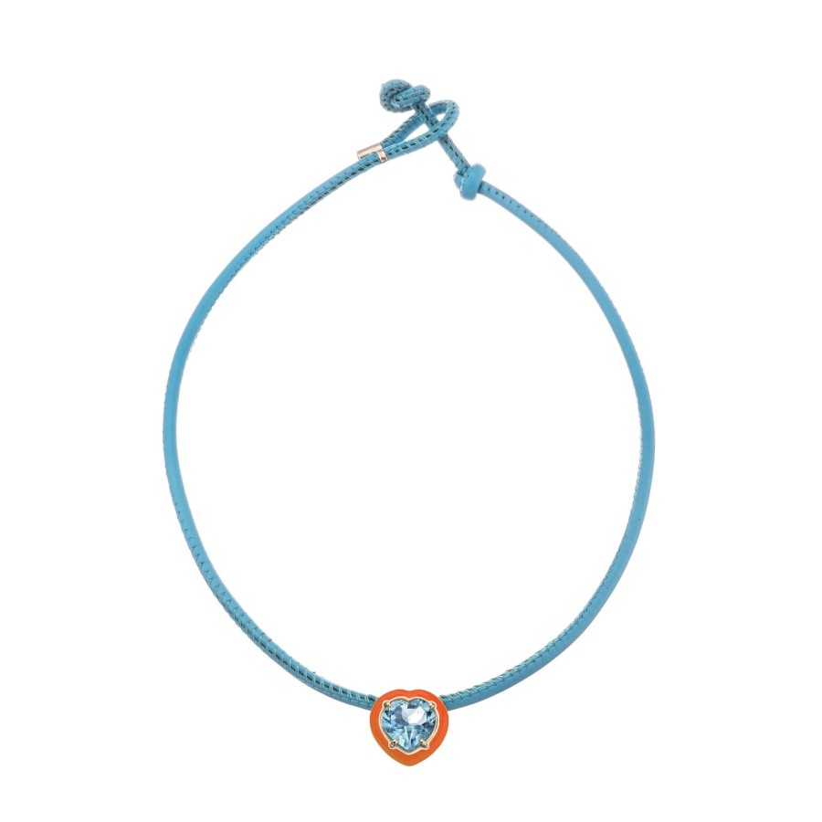 Jewelry Bea Bongiasca | Pop Choker With Heart Turquoise