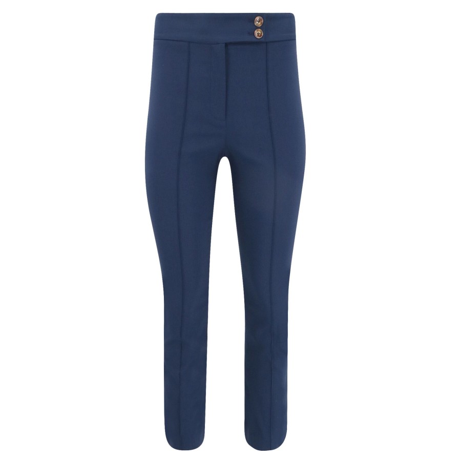 Clothing Veronica Beard | Dell Pin-Tucked Pant Marine